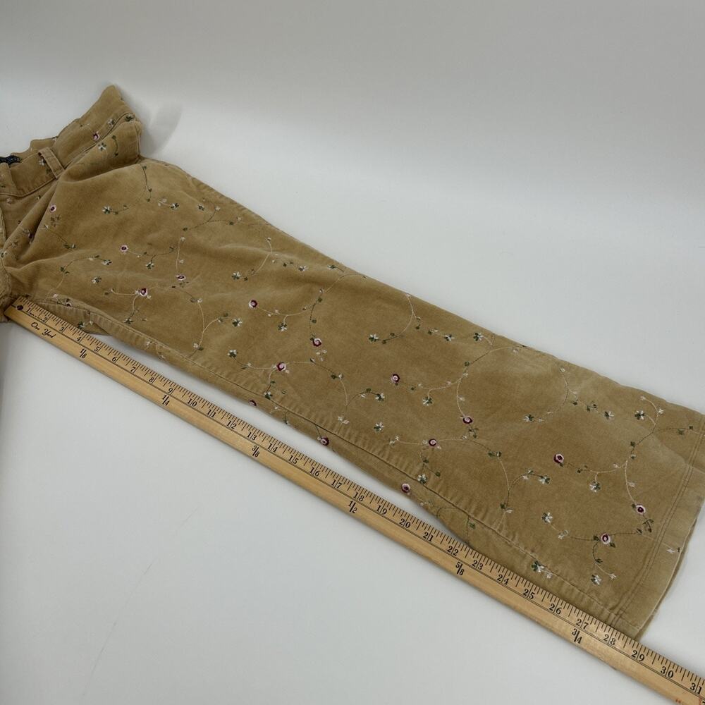 Vintage Y2K Selections Corduroy Pants Womens Size L Tan Embroidered Bootcut - Picture 10 of 15